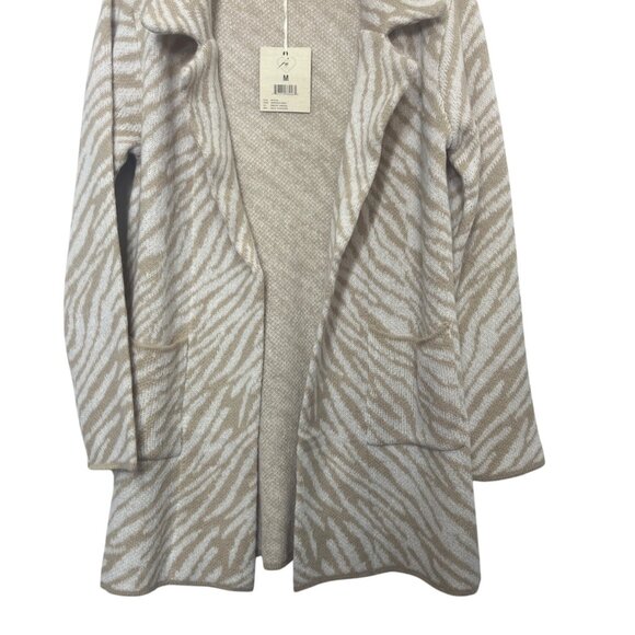 By Design Cardigan Sweater Coat Womens Medium Beige Zebra Print - Picture 4 of 9